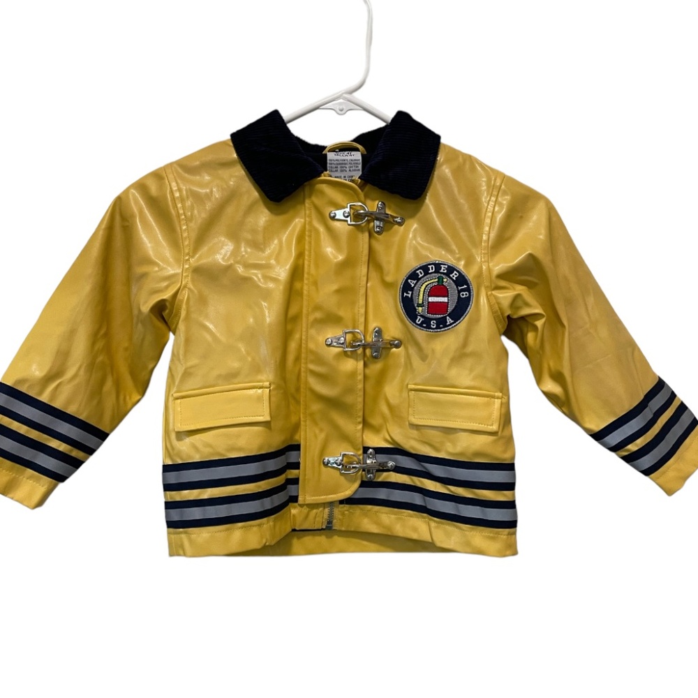 Boyz Wear By Nannette Yellow Faux Leather Ladder 18 Fire Departmment Jacket